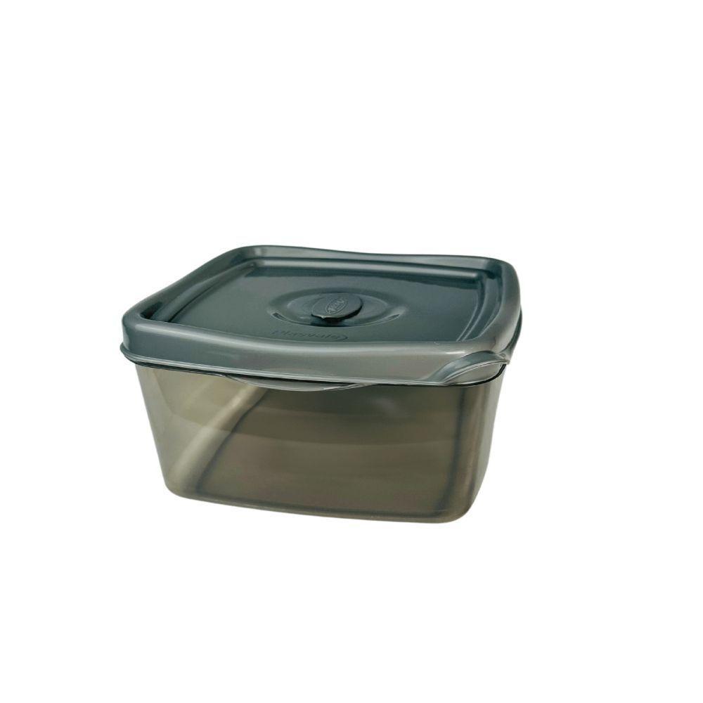 Pote Wave Quadrado 600ml Plasvale Cinza - 1
