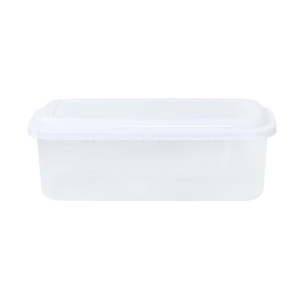 Pote Plástico Retangular 2,2 Litros Plasvale Branco - 1