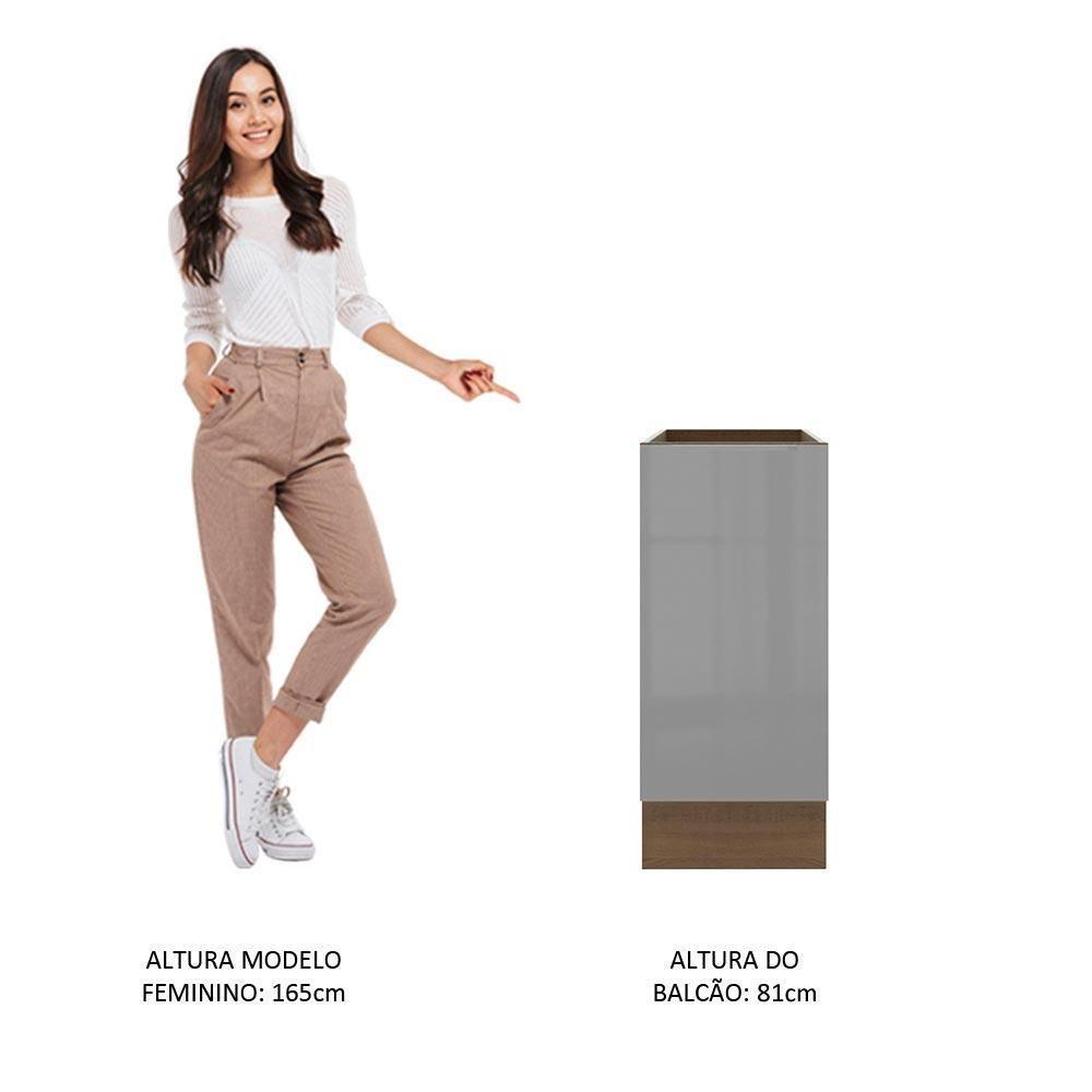 Balcão Madesa Lux 35 Cm 1 Porta Rustic/cinza - 10