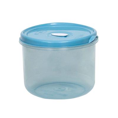 Pote Redondo Para Micro-ondas E Freezer Com Válvula 1l - Linha Wave Plasvale Azul