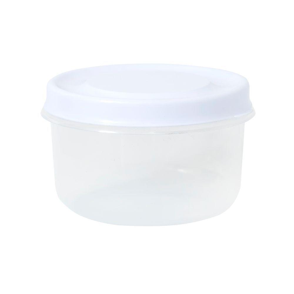 Pote Com Tampa Rosca Redondo 1,25l Plasvale Branco - 1