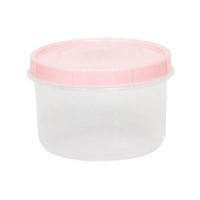 Pote Com Tampa Rosca Redondo 400 Ml Plasvale Rosa