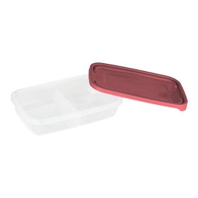 Pote Porta Frios Com Divisórias Linha Mais 1,4l Plasvale Vermelho