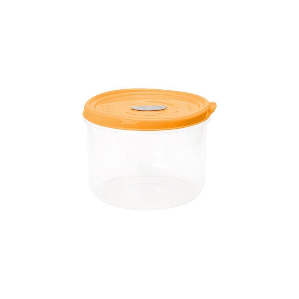 Pote Redondo 11cm De Altura Para Microo-ndas E Freezer Com Válvula 1,75l - Linha Wave Plasvale Apricot - 1