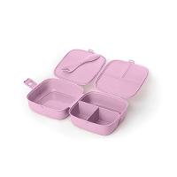 Marmita Lancheira Com 2 Compartimentos, Divisórias, Talher E Trava Plasvale Lilás - 3