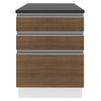 Balcão Madesa Acordes 100% Mdf 60 Cm 3 Gavetas Branco/rustic - 2