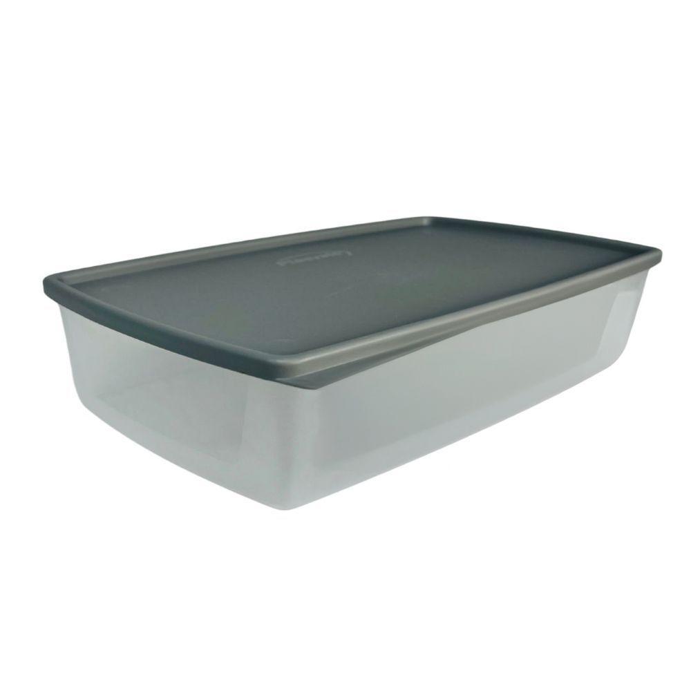 Pote Hermético Retangular 1,4l Plasvale Cinza - 1