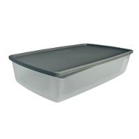 Pote Hermético Retangular 1,4l Plasvale Cinza - 1