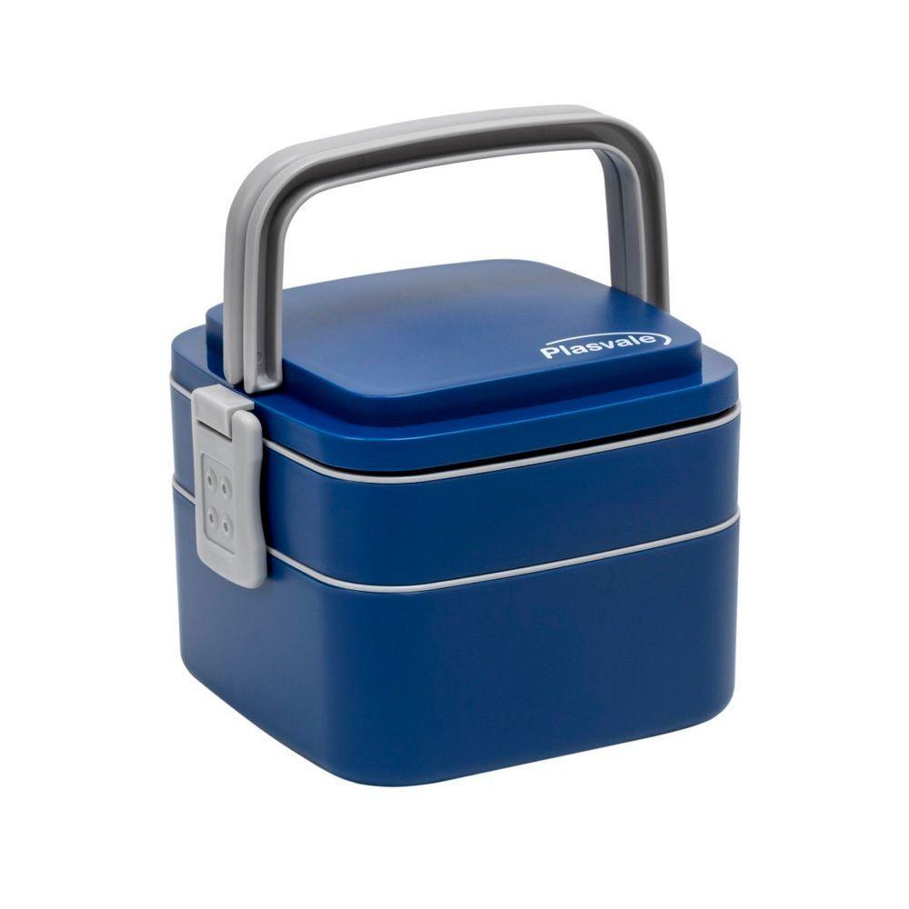 Marmita Com 2 Compartimentos 1,3l Azul - 4