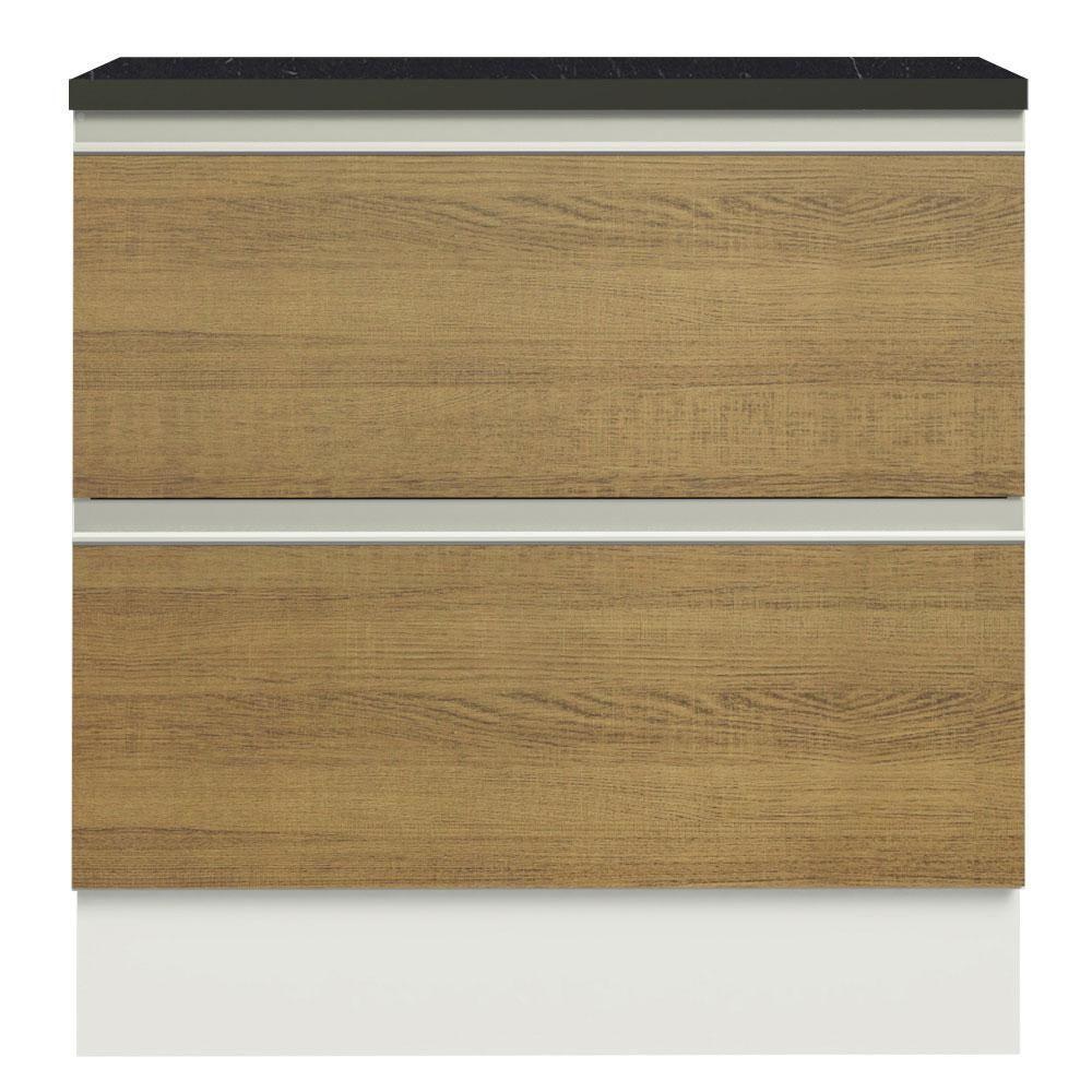 Balcão Madesa Acordes 100% Mdf 2 Gavetas Branco/rustic - 7