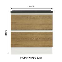Balcão Madesa Acordes 100% Mdf 2 Gavetas Branco/rustic - 6
