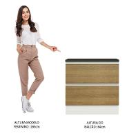 Balcão Madesa Acordes 100% Mdf 2 Gavetas Branco/rustic - 8