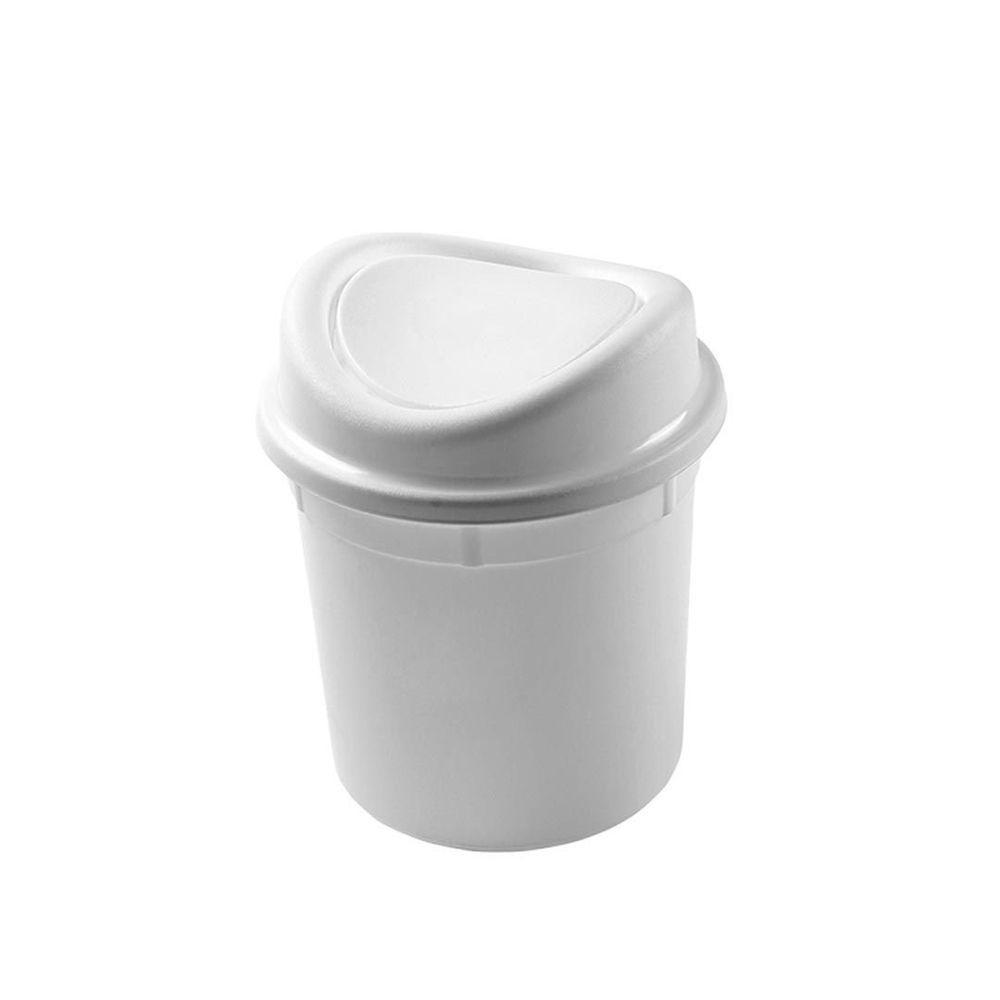 Lixeira Basculante 12 Litros Plasvale Branco - 1