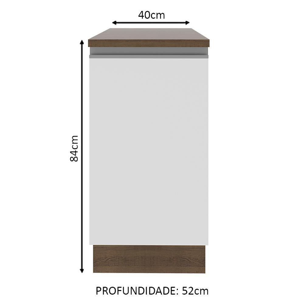 Balcão Madesa Glamy 40 Cm 1 Porta - Rustic/branco - 3