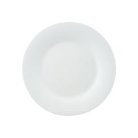 Prato De Sobremesa Redondo De Vidro Opalino 20cm Branco - 2