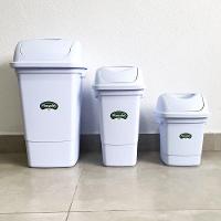 Lixeira Com Tampa Basculante 30 Litros - Plasvale Branco - 3