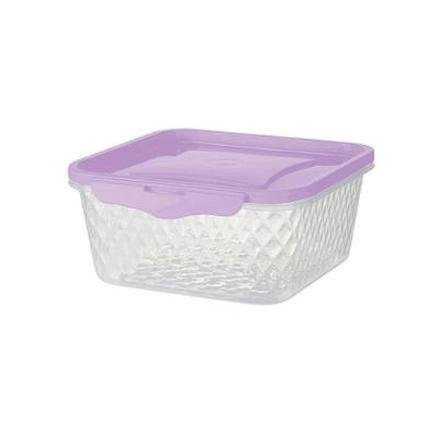 Pote Quadrado Com Trava 1l - Bpa Free Lilás
