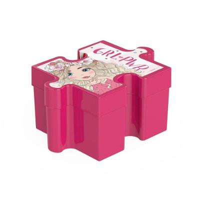 Pote Quebra Cabeça Infantil Rosa