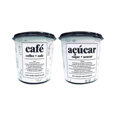 Kit Pote De Açúcar E Café 1,4 Litros Branco