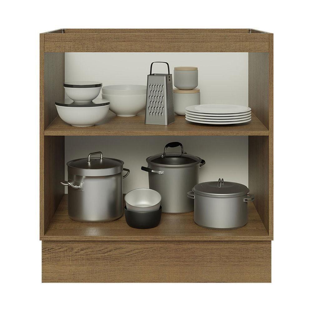 Balcão Madesa 70 Cm 2 Portas - Sem Tampo Rustic/Preto - 5