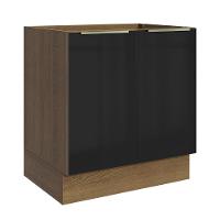 Balcão Madesa 70 Cm 2 Portas - Sem Tampo Rustic/Preto - 1