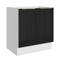 Balcão Madesa 70 Cm 2 Portas - Sem Tampo Branco/Preto - 1