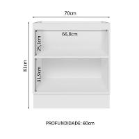 Balcão Madesa 70 Cm 2 Portas - Sem Tampo Branco/Preto - 9