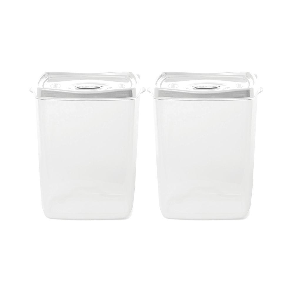 Kit Pote Porta Mantimentos Plástico Branco - 2 Unidades - 1