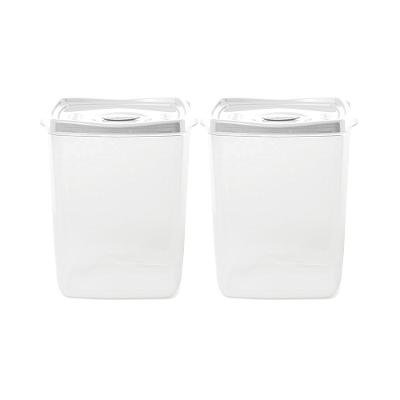 Kit Pote Porta Mantimentos Plástico Branco - 2 Unidades