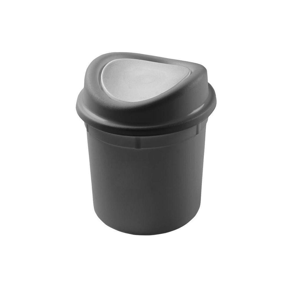 Lixeira Basculante 12 Litros Plasvale Cinza - 1