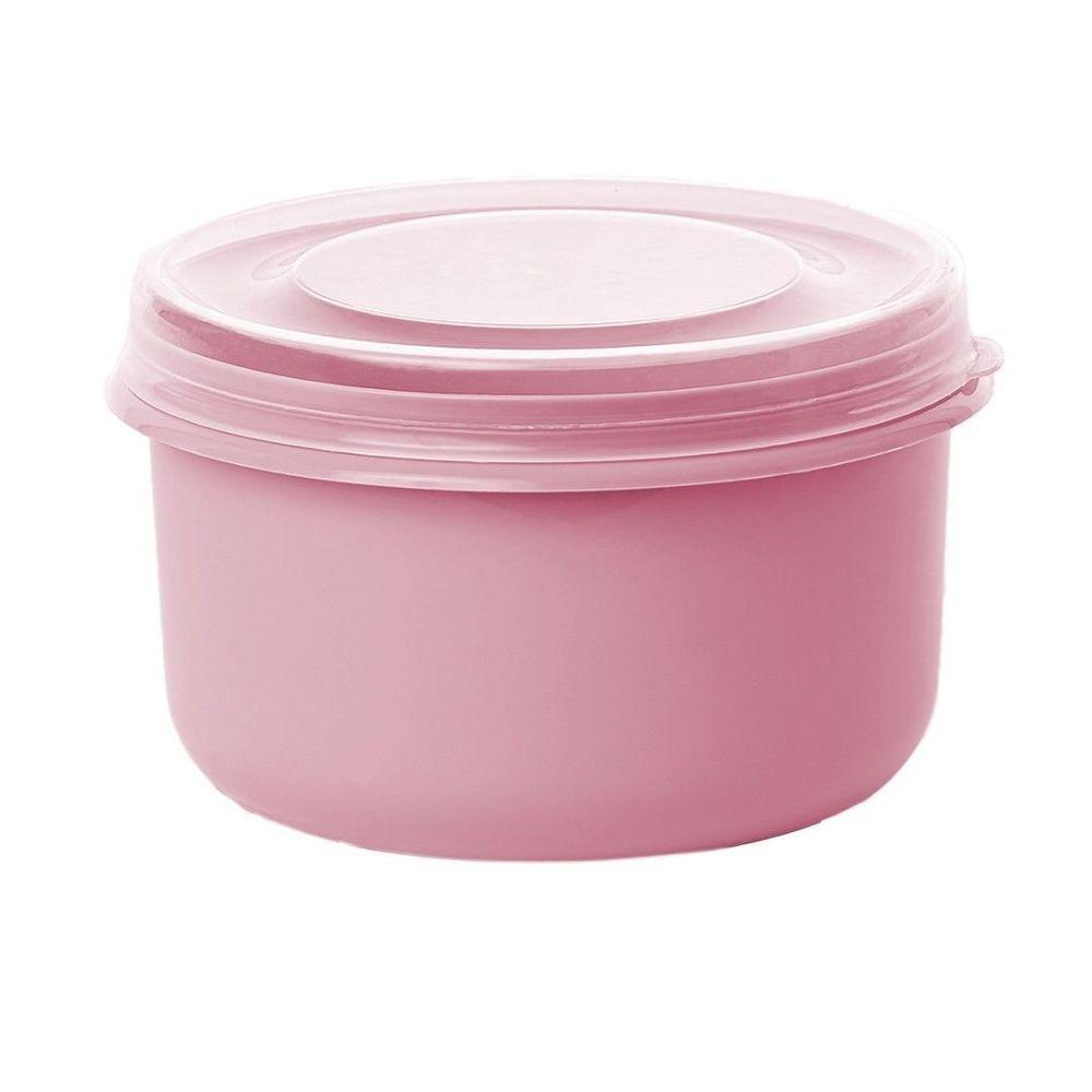 Pote Com Tampa Rosca Redondo 1,25l Plasvale Rosa - 1