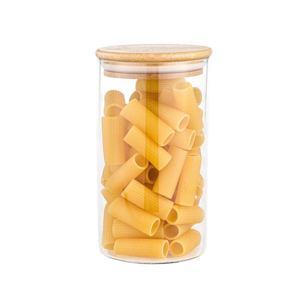 Pote De Vidro Porta Mantimentos Hermético Com Tampa De Bambu 770ml - Plasvale Marrom - 3