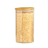 Pote De Vidro Porta Mantimentos Hermético Com Tampa De Bambu 770ml - Plasvale Marrom - 1