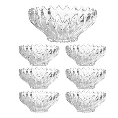 Conjunto De 7 Peças Em Vidro Para Sobremesa Tropical Transparente