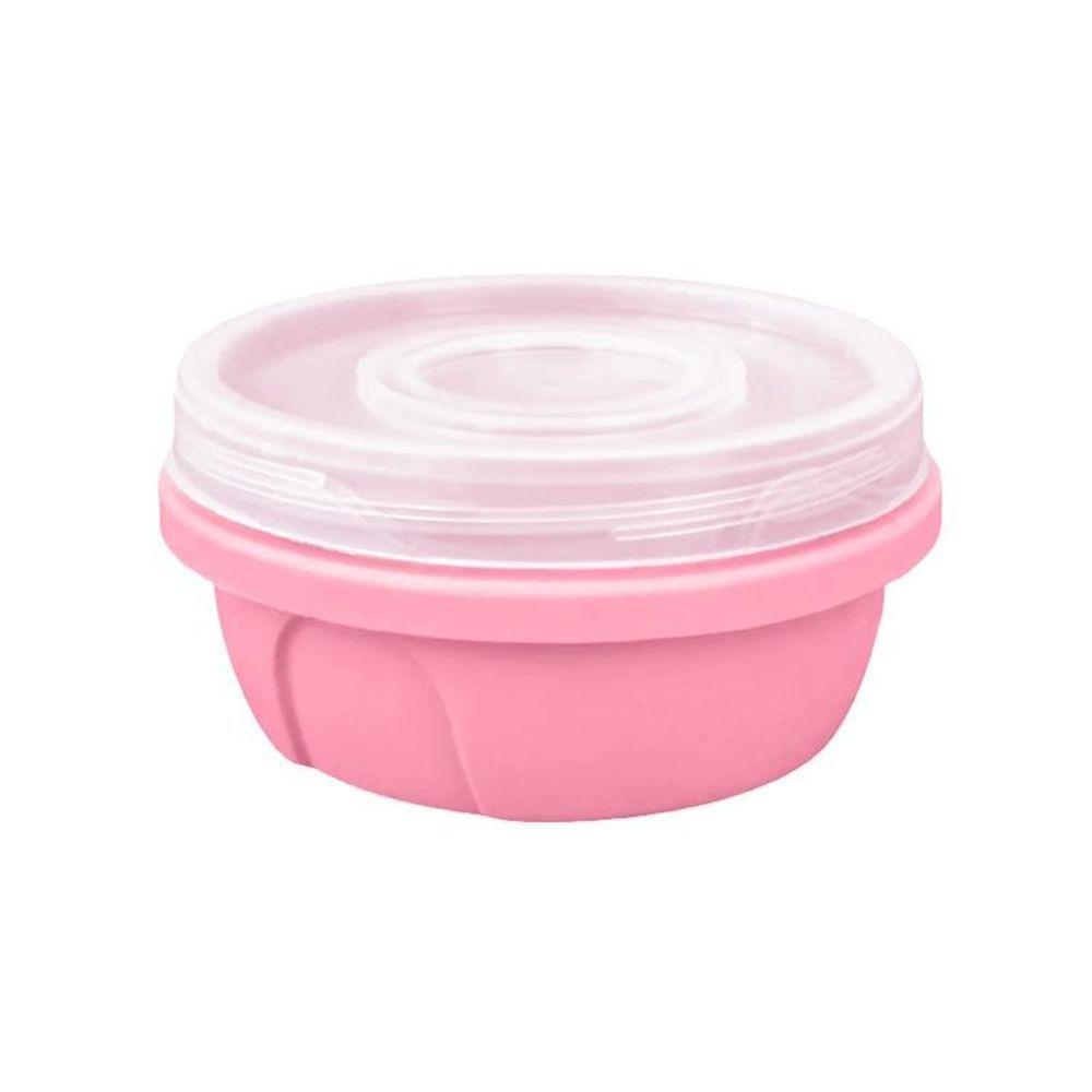 Pote Redondo Com Tampa Rosca De 400 Ml Rosa - 1