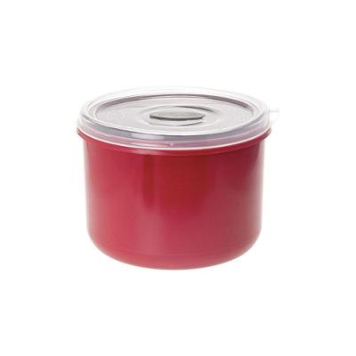 Pote Redondo Para Micro-ondas E Freezer Com Válvula 1l - Linha Wave Plasvale Vermelho