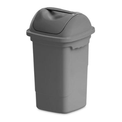 Lixeira Com Tampa Basculante 30 Litros - Plasvale Cinza
