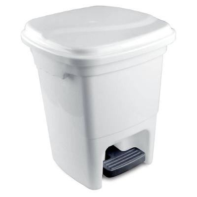 Lixeira Plástica Com Pedal 15l - Plasvale Branco