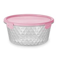 Pote Cristal 550ml Redondos Rosa - 1