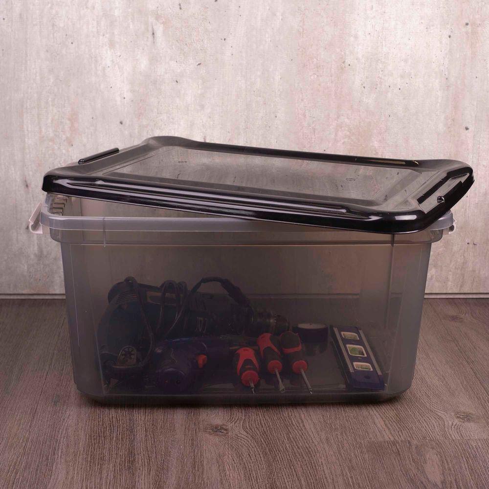 Caixa Plastica Organizadora Transparente 27 Litros - Plasvale Preto - 2