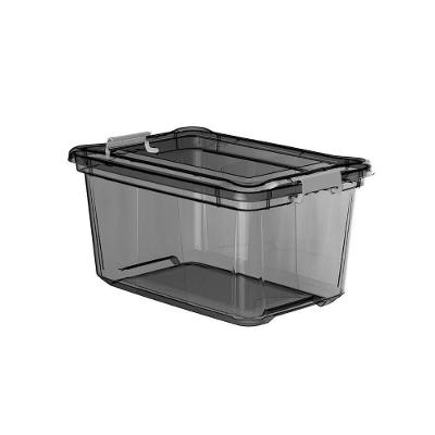 Caixa Plastica Organizadora Transparente 27 Litros - Plasvale Preto