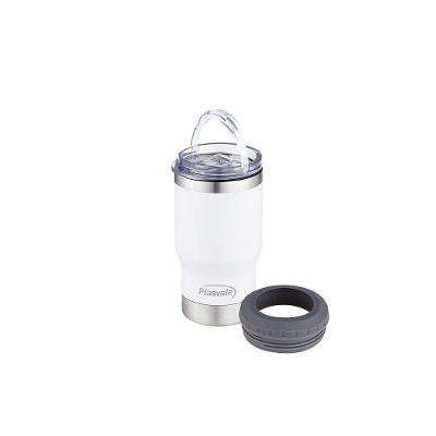 Copo Térmico Com Tampa Porta Latas E Long Neck Branco