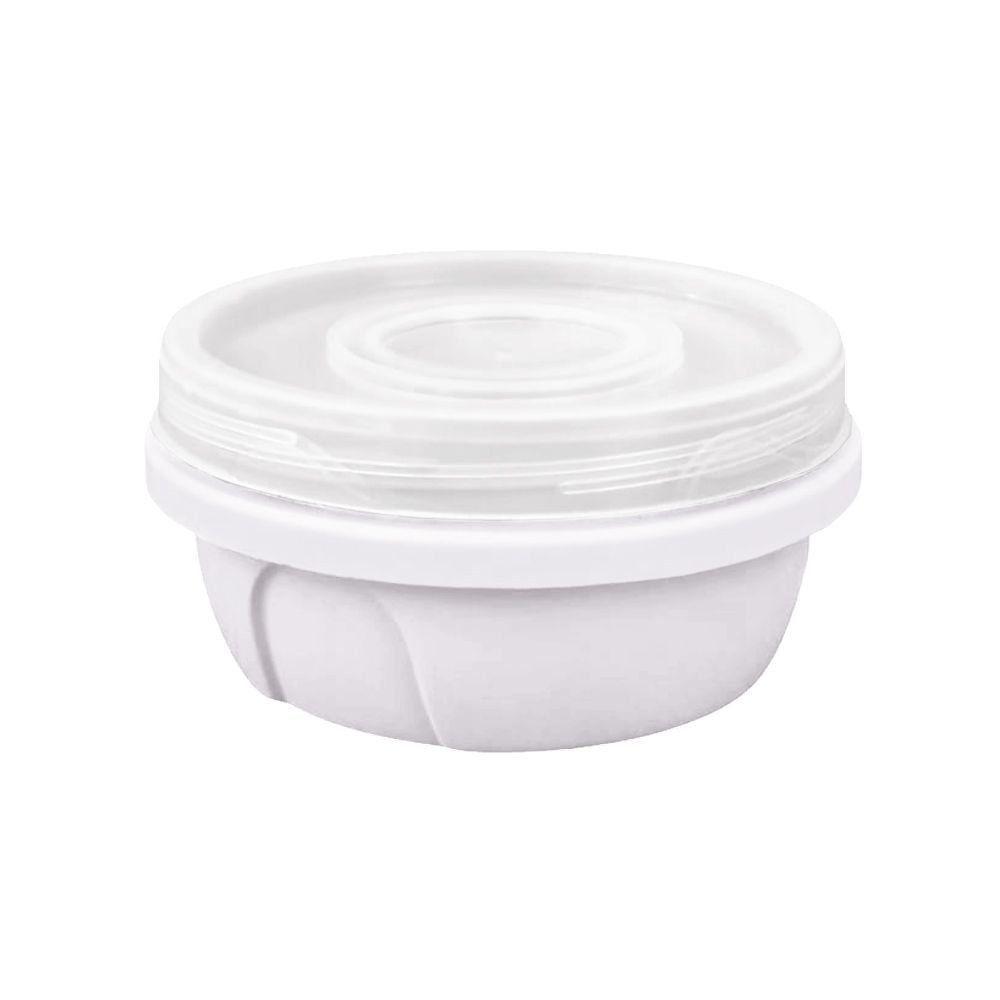 Pote Redondo Com Tampa Rosca De 400 Ml Branco - 1