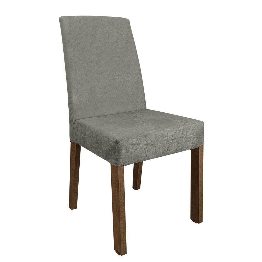 Conjunto Sala De Jantar Mesa Tampo De Vidro 4 Cadeiras Rustic/cinza/silver - 9