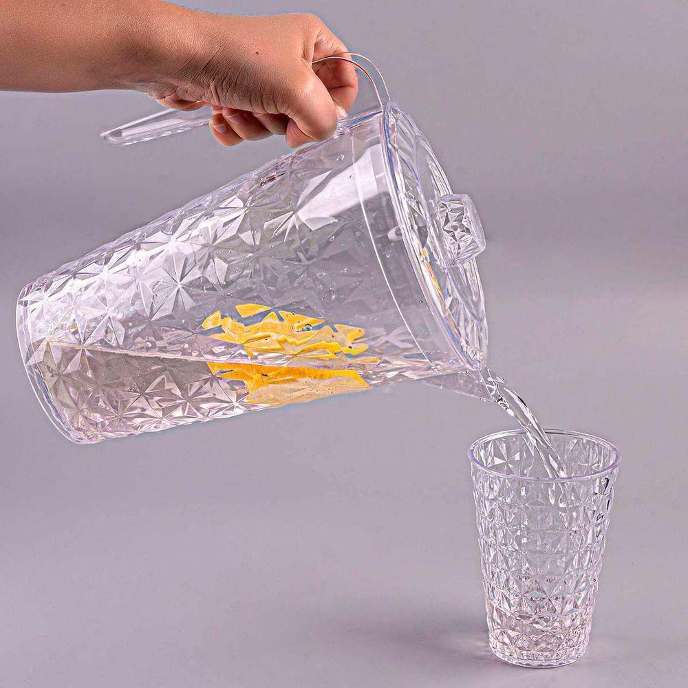 Jarra Cristal Com Tampa 2 Litros Rosa - 2