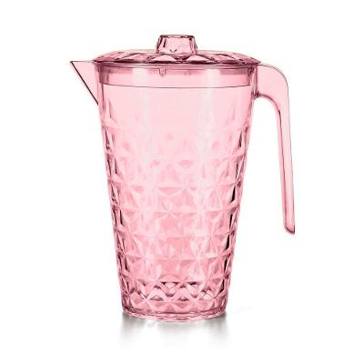 Jarra Cristal Com Tampa 2 Litros Rosa