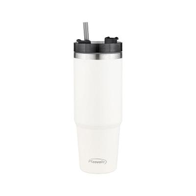 Copo Térmico Com Canudo 900ml Bege