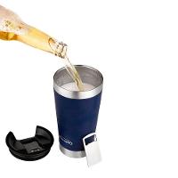 Copo Térmico Com Tampa Abridor De Garrafa Azul - 3