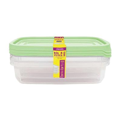 Kit 3 Potes Linha Mais 710ml Plasvale Verde