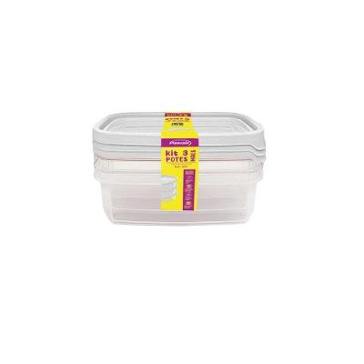 Kit 3 Potes Linha Mais 900ml Branco